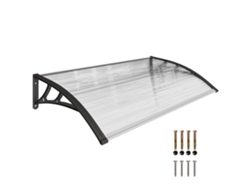 Ventana abatible de policarbonato y aluminio de 110x60 cm, transparente.