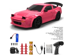 Coche Teledirigido 4x4 A Escala 1:24 De 2,4 Ghz Con Luces Led Y Neumáticos De Competición - Juguete Para Niños Y Niñas.