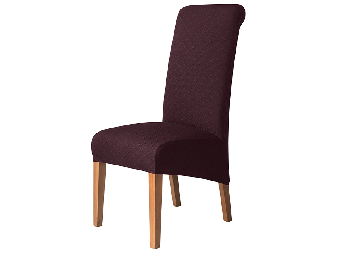 1 paquete de funda protectora extraíble para silla de comedor para el hogar, restaurante-10# café profundo-Tipo de encosto alto LUUCOZK