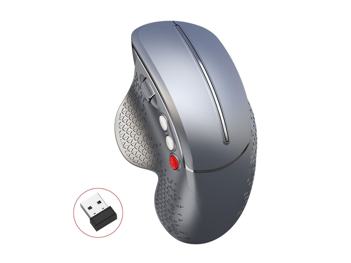 Ratón vertical inalámbrico, 2,4 G, ergonómico, para oficina y juegos, tacto cómodo, color gris plateado*.