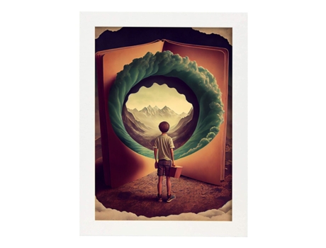NACNIC Poster Imaginación En Estilo Surrealismo Cinematográfico Ilustraciones Y Grabados De Historieta Abstracta Y Artística A4 Marcos Blancos