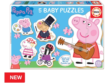 Puzzle EDUCA 5 Baby Puzzles Peppa Pig 2 (Edad Mínima: 2 Años - 3-5 Piezas)