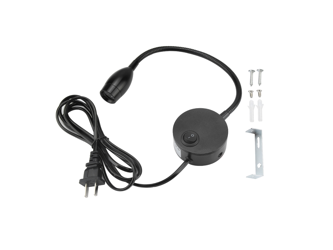 Rebe-lámpara Led Ajustable Duradera De Color Negro Para Mesita De Noche En Habitaciones De Hotel
