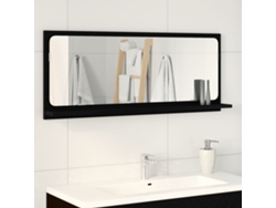 Espejo De Baño Roble Negro 90x10.5x37 Cm De Madera De Ingeniería