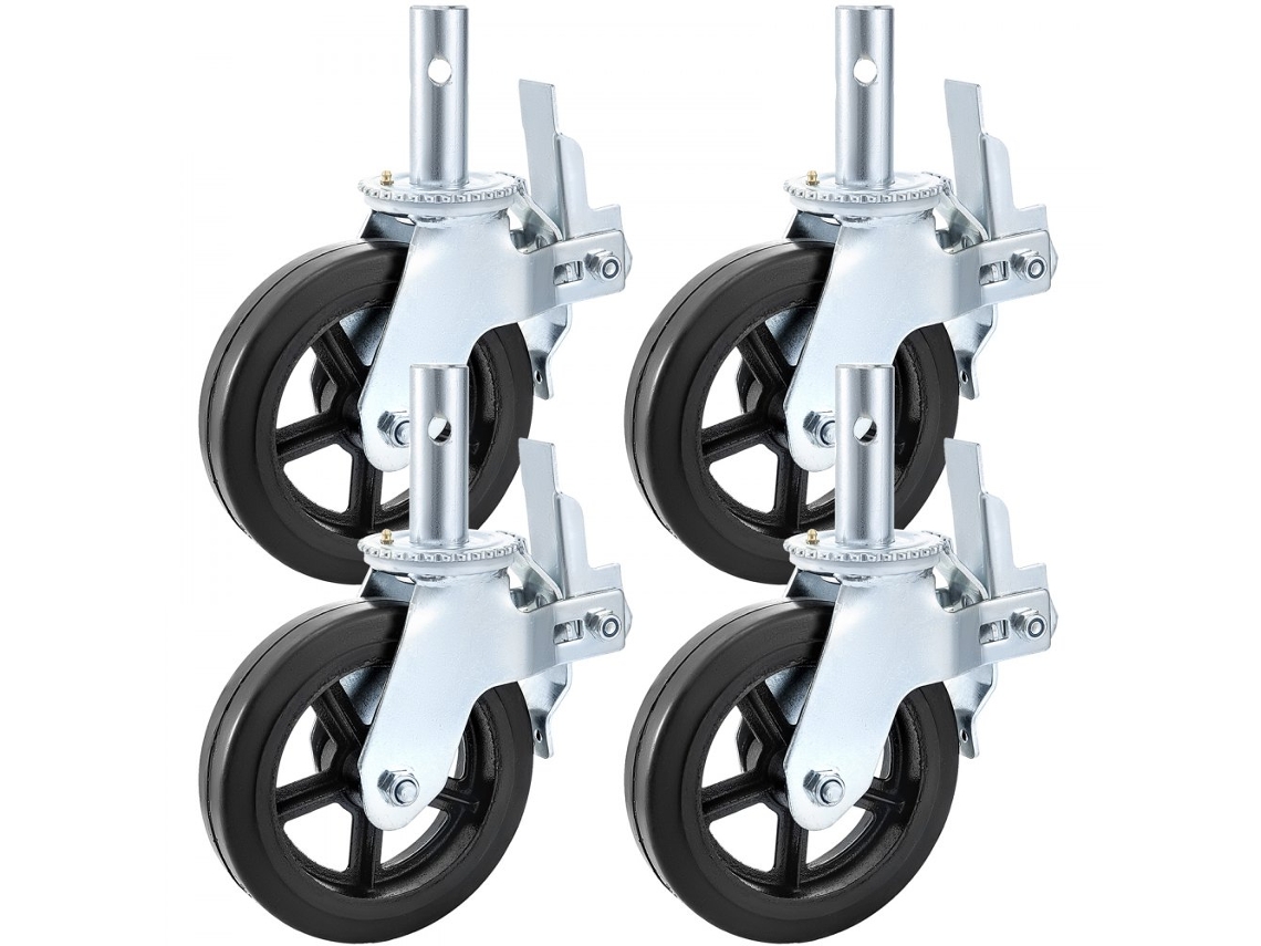 Juego de Ruedas Industriales de 8” con Doble Freno y Capacidad hasta 500 kg Tekmaquinas