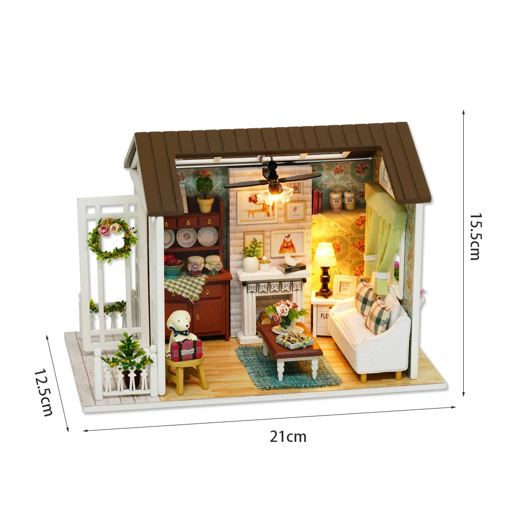 Casa De Muñecas De Madera 3d, Juego De Casa Miniatura Diy, Caja De Habitación Miniatura Retro Creativa