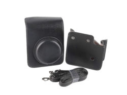Minibolso para cámara de piel sintética con correa ajustable para el hombro, compatible con cámaras Instax Mini 40. TAISHENGDA (negro)