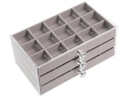 Elegante Joyero De Acrílico Con 3 Cajones Y 45 Compartimentos Para Organizar Collares Y Pendientes.