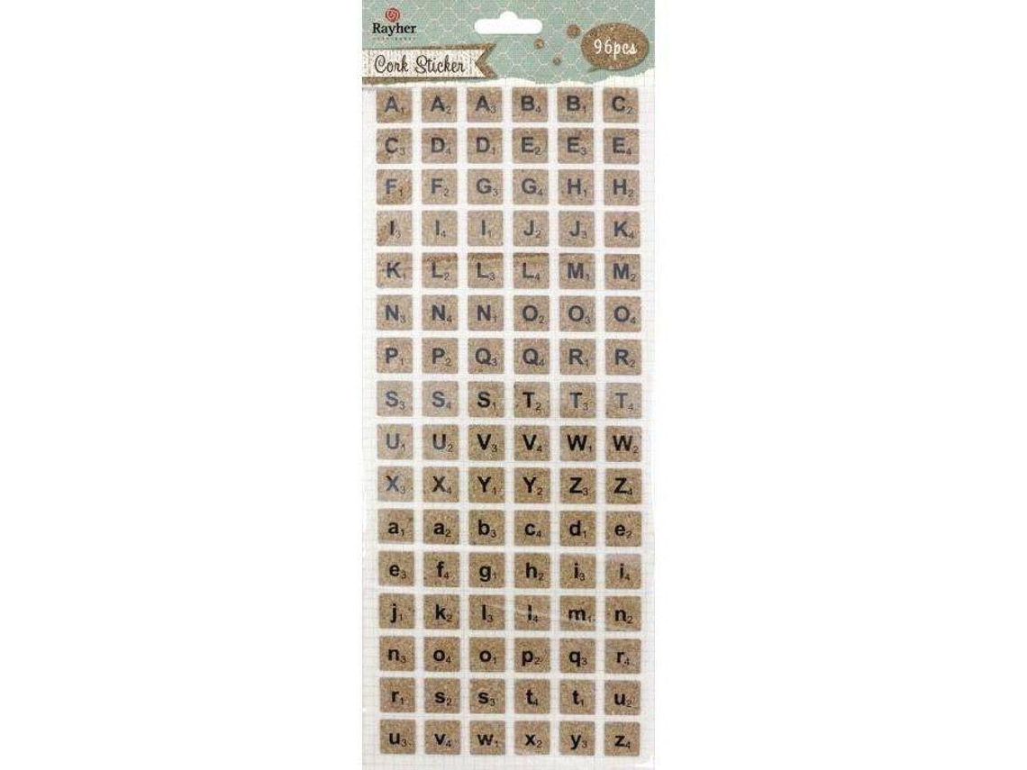 Pegatinas RAYHER Scrabble Alfabeto (34 x 13,5 cm)