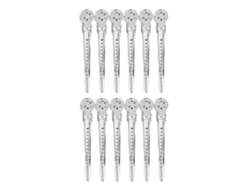 12pcs/ Caja Pinzas De Peinado Clips De Seccionamiento Para Salón Estilismo Plata