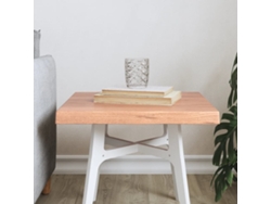 Tablero Mesa Madera Tratada Borde Natural Marrón 40x40x(2-4) Cm
