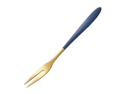 2026da-tenedor De Acero Inoxidable 2 Dientes Para Frutas Postres Ensalada Portátil Set 10 Piezas Azul