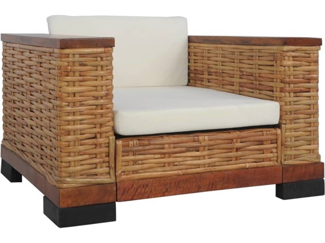 Sillón VIDAXL Marrón Ratán (94x78x66 cm)