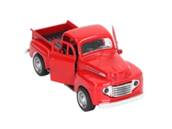 Rebe - Caminhonete de fricção em escala 1:32 para crianças pequenas, modelo seguro em liga metálica, brinquedo de jardim vermelho