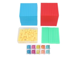 Set De Bloques Base 10 De Plástico Colorido Bloques De Valor Posicional Para Aprendizaje Matemático En Escuela Y Hogar