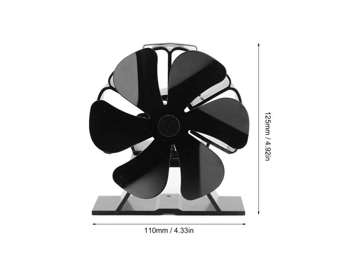 2026as-ventilador De Estufa De Madera 6 Palas Funciona Con Calor Silencioso Resistente A Altas Temperaturas Aleación De Aluminio Chimenea