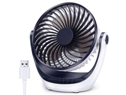 Ventilador De Escritorio Pequeño Con Potente Flujo De Aire, Funcionamiento Silencioso, Portátil, Velocidad Ajustable Y Cabezal Giratorio De 360°.