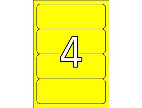 Etiquetas Adhesivas para Carpetas A4 20 Hojas APLI (Amarillo - 190 X 61 mm)