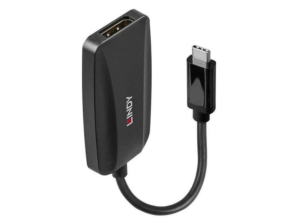 Convertidor Usb Tipo C a Displayport 1.4 Negro LINDY