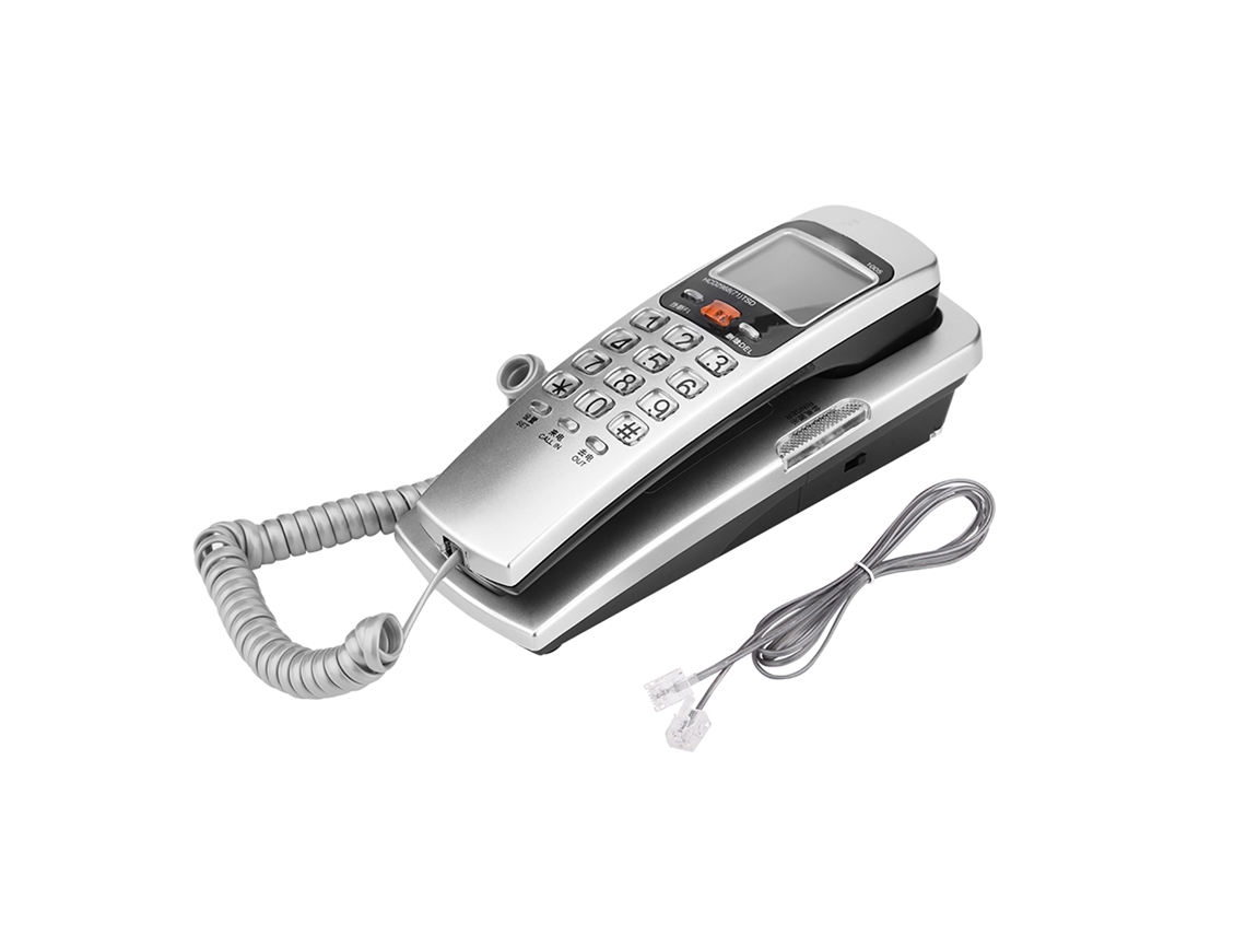 Teléfono fijo con identificador de llamadas y extensión FSK/DTMF