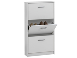 FMD Mueble zapatero con 3 compartimentos basculantes blanco