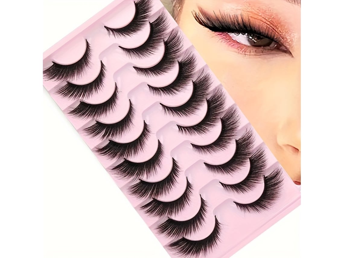 Extensiones De Pestañas Naturales Estilo Ojo De Gato, 10 Pares, Longitud 16 Mm, Resistentes Al Agua, Incluye Un Práctico Estuche Para Guarda