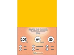 80Gr A4 Papel Dorado Amarillo 100 Hojas