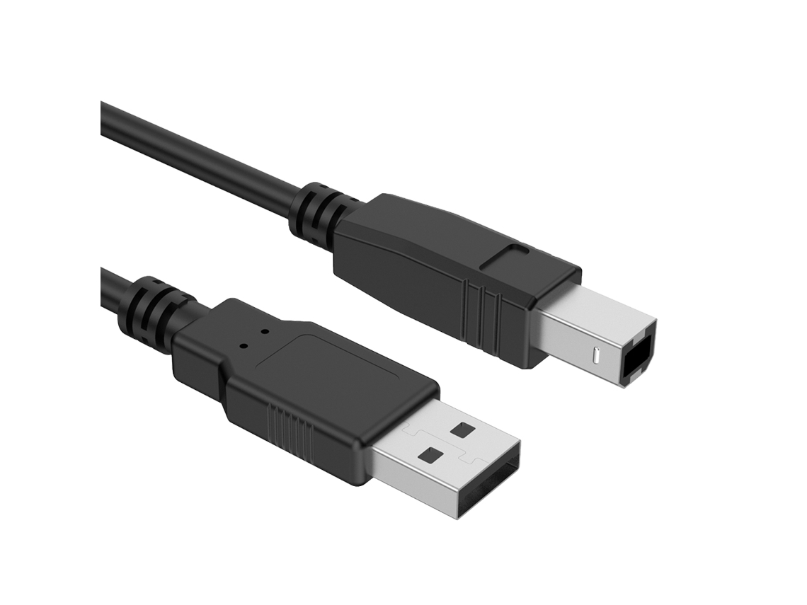 Cable USB B macho a USB A macho 2.0 para impresora 3M, negro, FORCE POWER