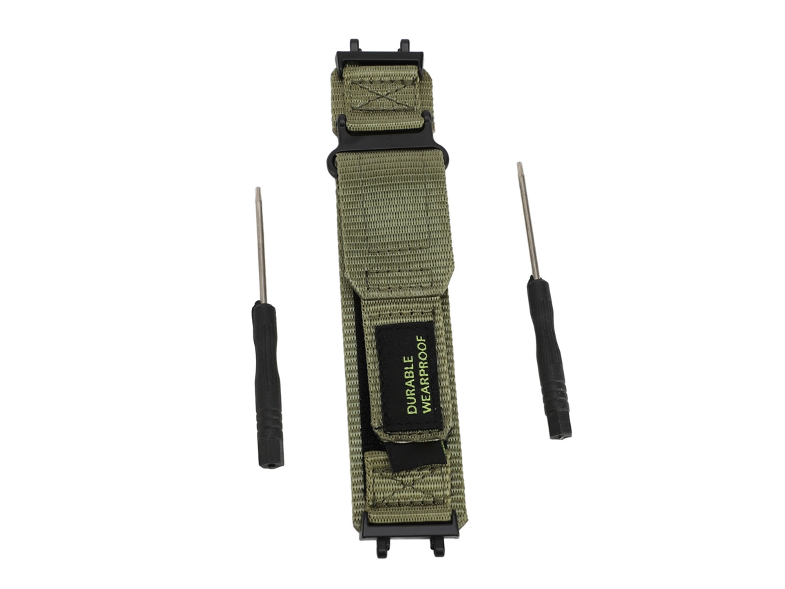 Correa De Nailon Para Huami Active Edge A2212 Con Cierre De Velcro, Estilo Deportivo, Verde Oliva.