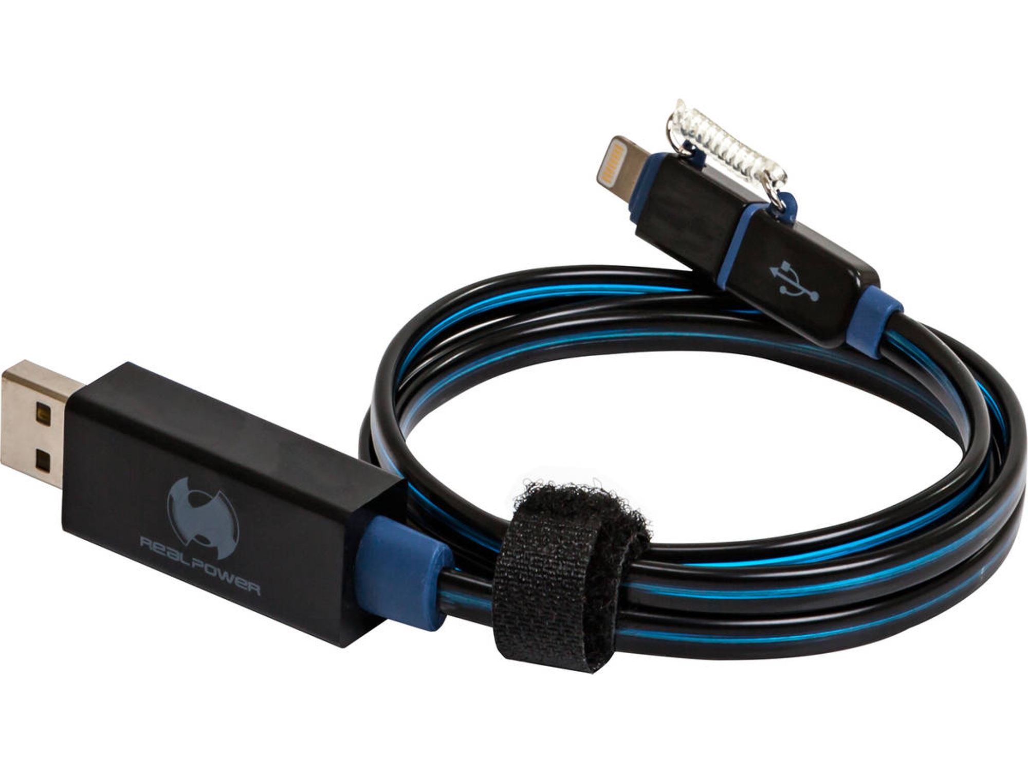 Cable de Datos REALPOWER (Lightning - Lightning - 75 cm - Azul)