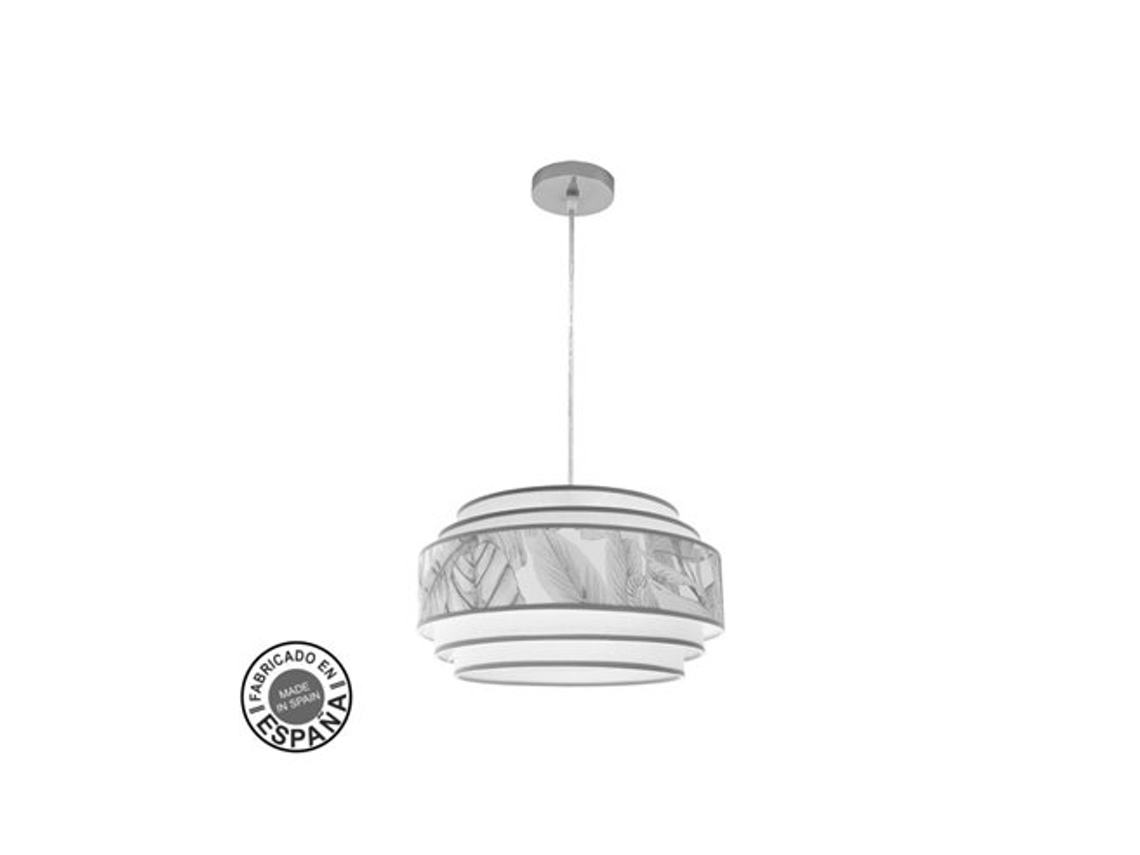 Colgante 5p Camerun 1xe27 Cromo/blanco/gris Regx40x40cm