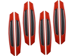 Pegatinas Reflectantes Anticolisión Para Coche (4 Unidades, Color Rojo Y Negro)