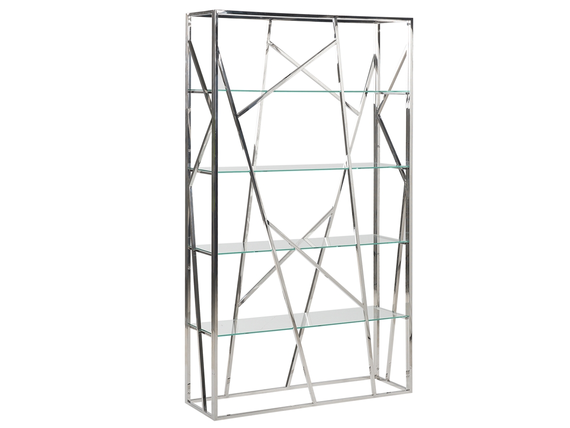 Estantería con 4 baldas BELIANI Hoxie de Acero inoxidable Plateado 100x30x175