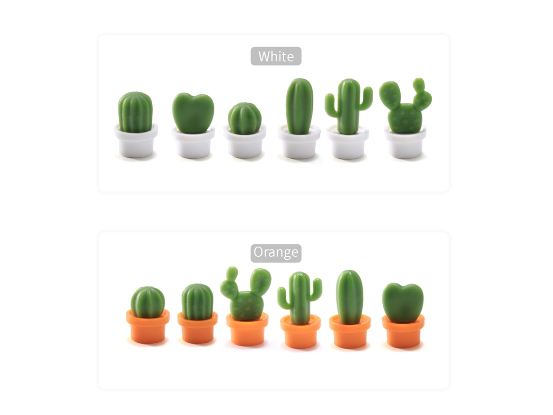 6 Imanes Decorativos Con Forma De Cactus Para Nevera, Armarios Y Pizarra Blanca.