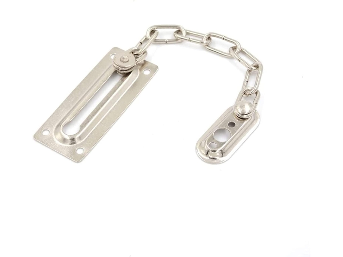 Cadena Metálica Antirrobo Para Puertas De Seguridad (2 Unidades), Llave