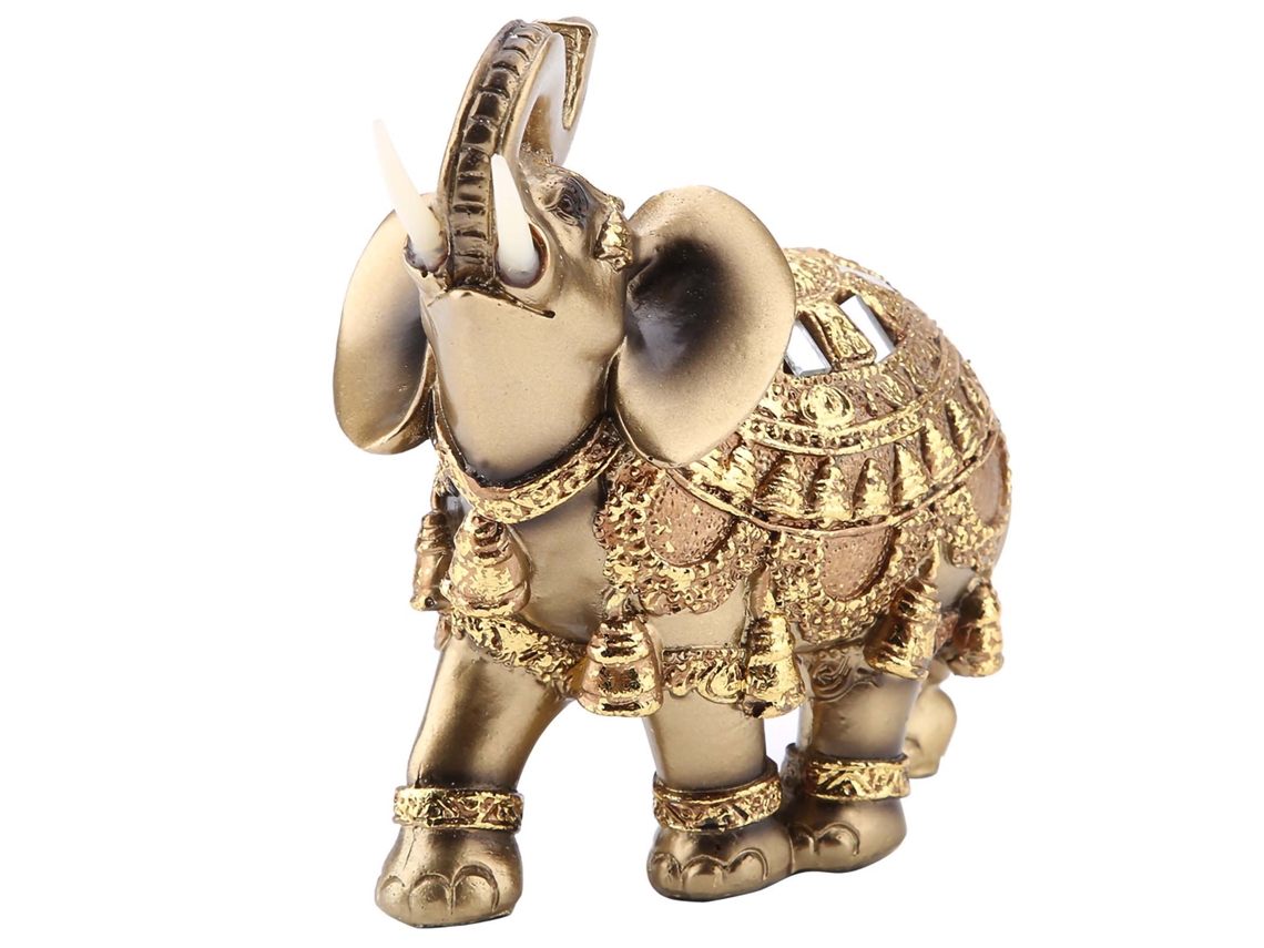 Estatua de elefante dorado Feng Shui para la riqueza