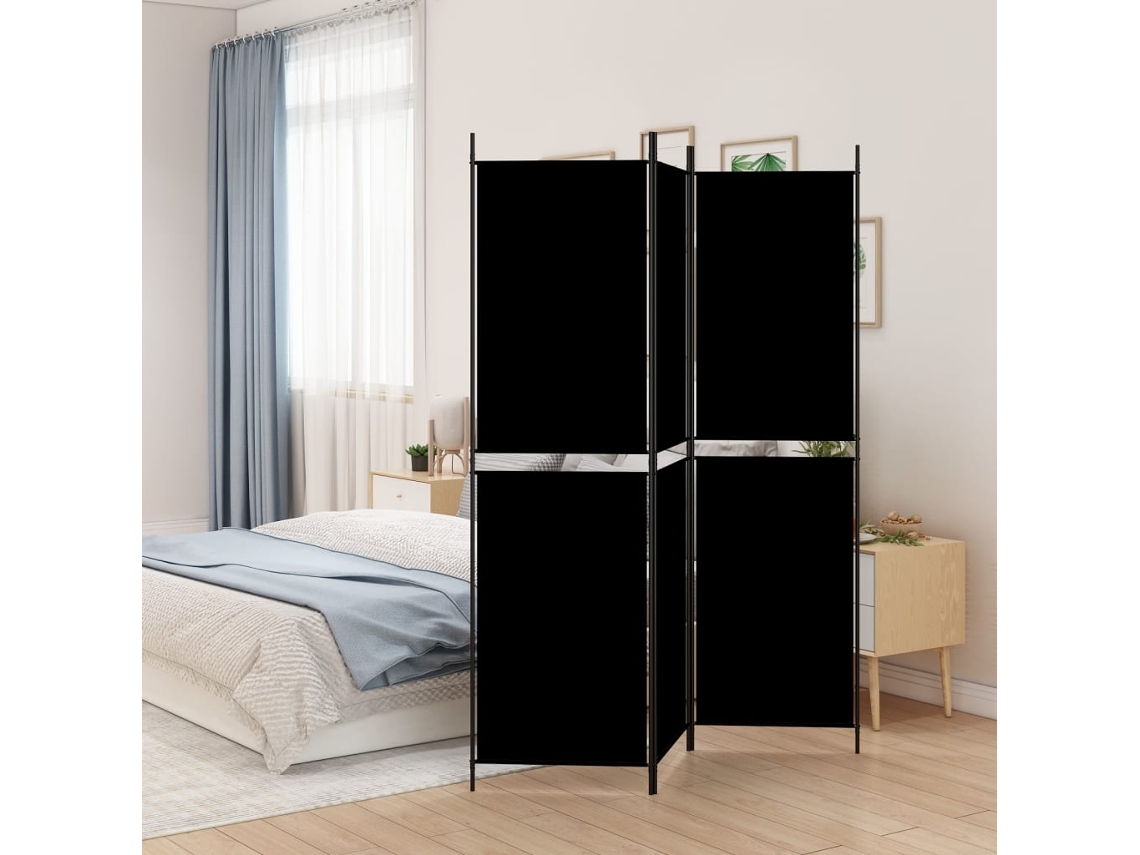 Separador LOVELY HOME con 3 Paneles (Tela - Negro - 150 x 200 cm)