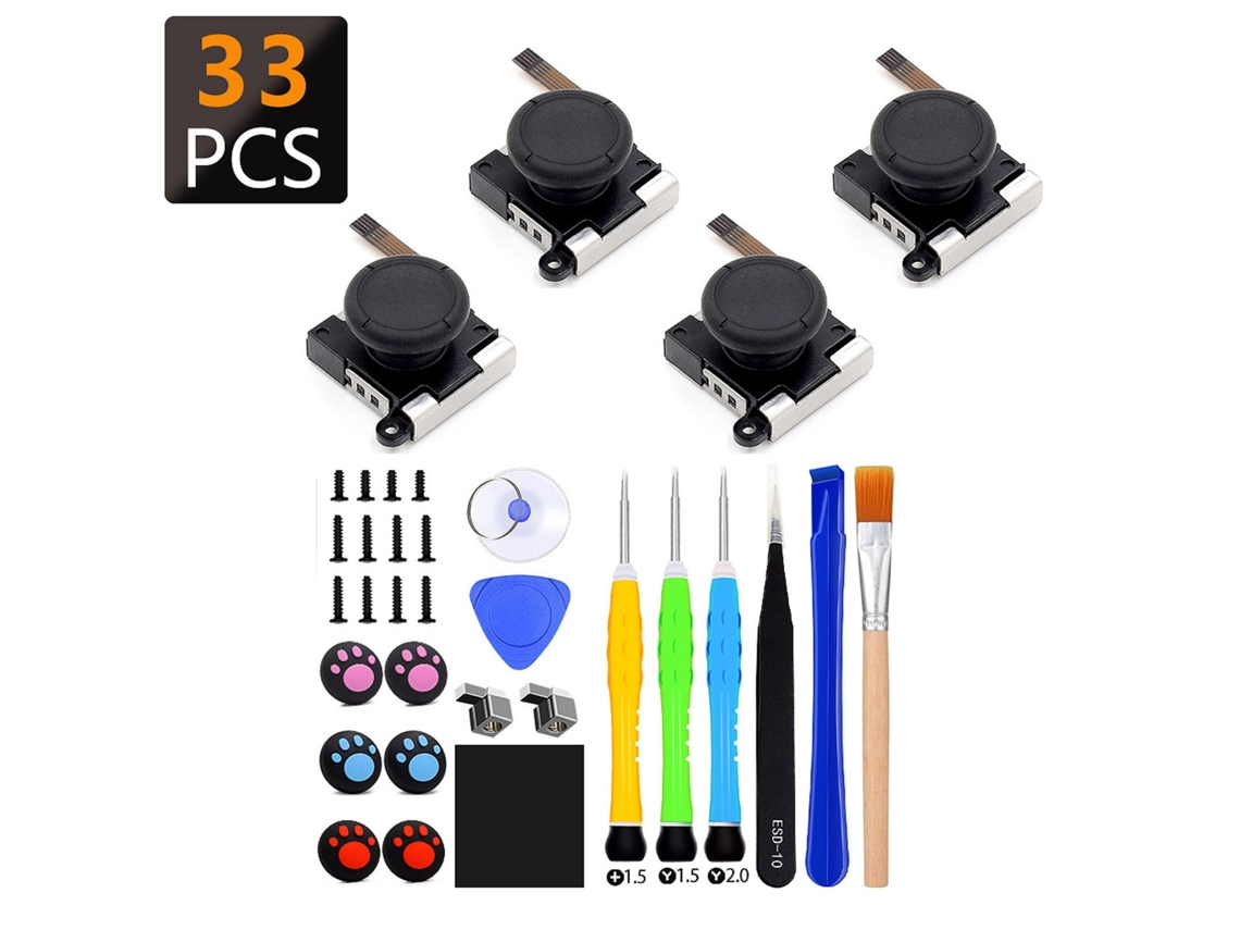 Kit De Herramientas De Reparación De Controladores Joycon De 33 Piezas Para Reemplazo De Joystick De Switch