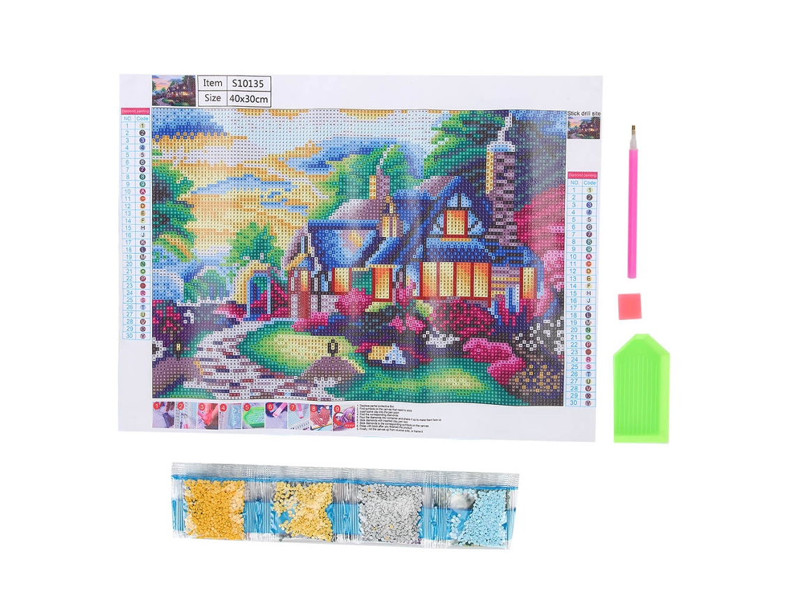 2026-kit De Pintura Con Diamantes Diy Para Manualidades Y Decoración De Hogar 40x30cm