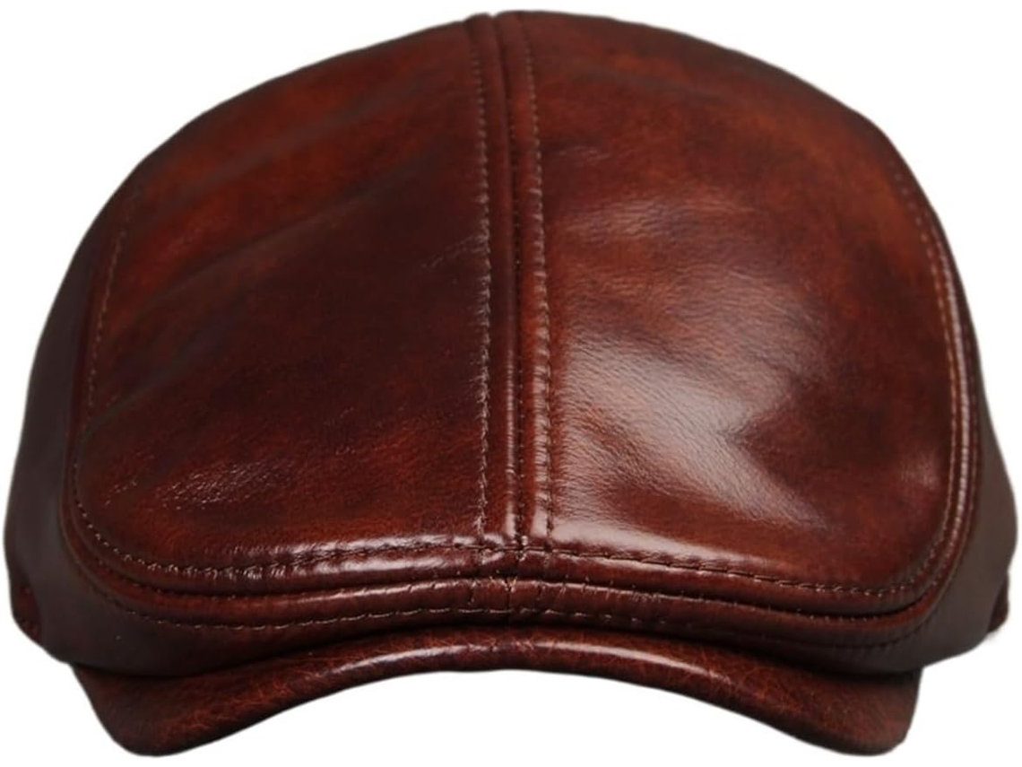 Sombrero De Cuero Genuino Para Hombre, Sombreros De Piel De Vaca Para Adultos, Gorra Con Protección Para Las Orejas.