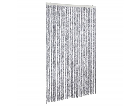 Cortina Mosquitera Chenilla Blanco Y Gris VIDAXL (118X220 cm)