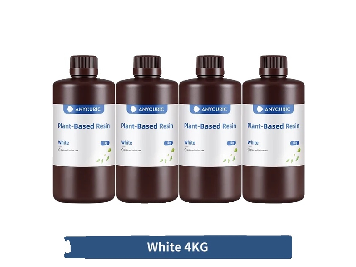 Resina para impresora 3D, fórmula vegetal, bajo olor, blanca, 4 kg OEM