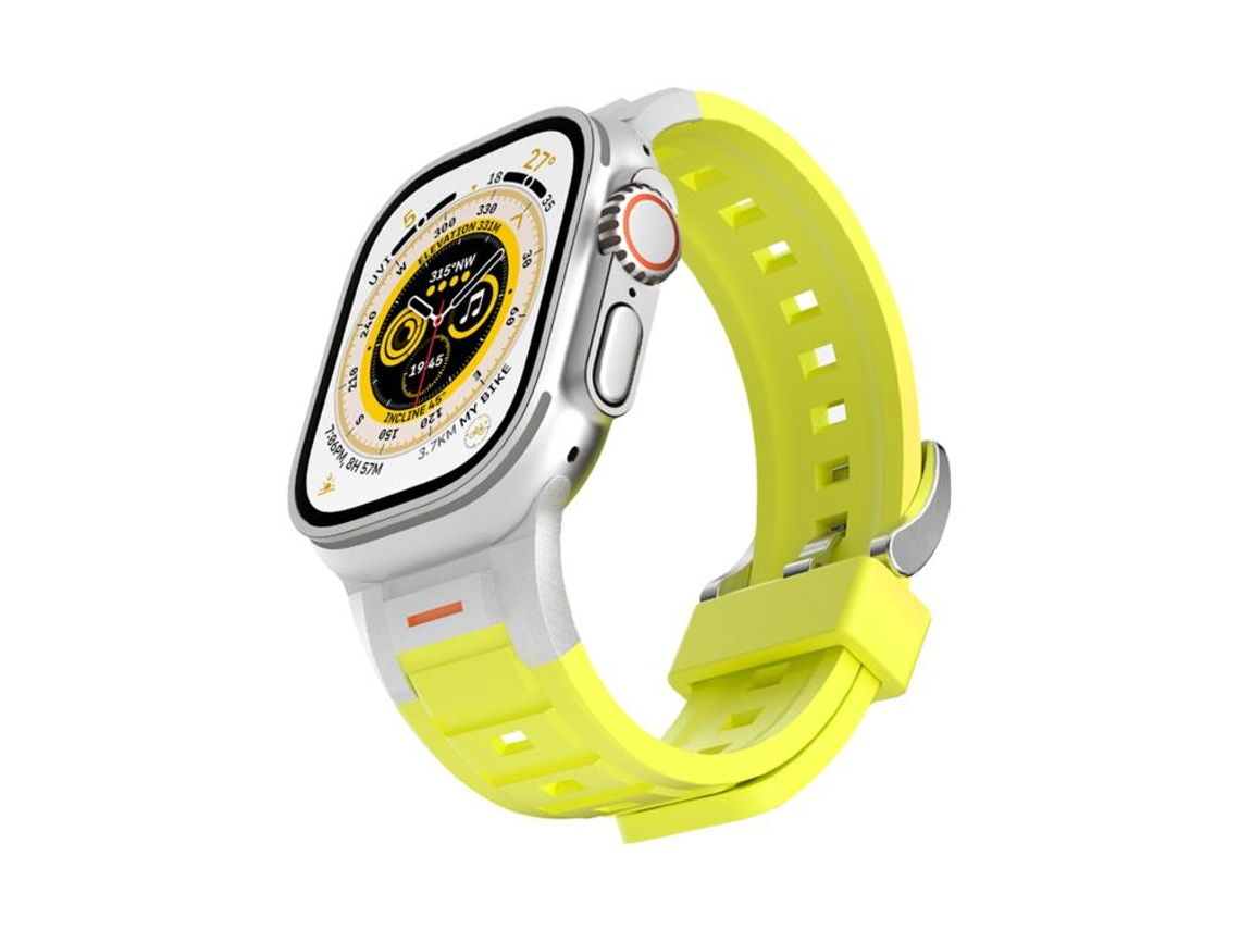 Correa para Apple Watch de 46/49/45/44 mm - Silicona colorida con junta metálica Pioneer