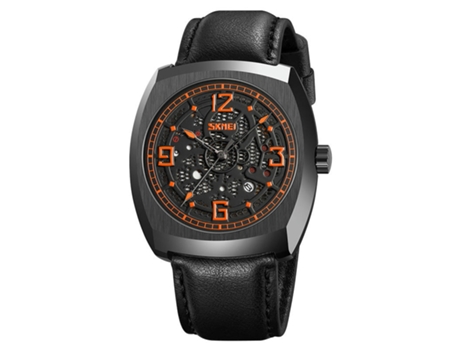 Relojes para Hombres Reloj de Cuarzo analógico Relojes de Pulsera Luminosos Impermeables-Naranja LUUCOZK