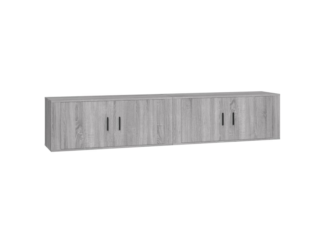 Estantería/Muebles de TV de Pared 2 Pzs 100X34,5X40 Cm Gris Sonoma