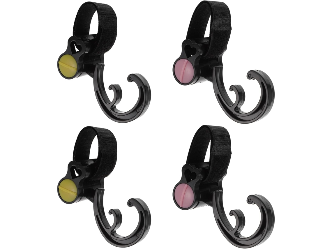 Juego De 4 Ganchos Giratorios Para Cochecito, Soportes Exteriores Para Bolsos Y Llaves.