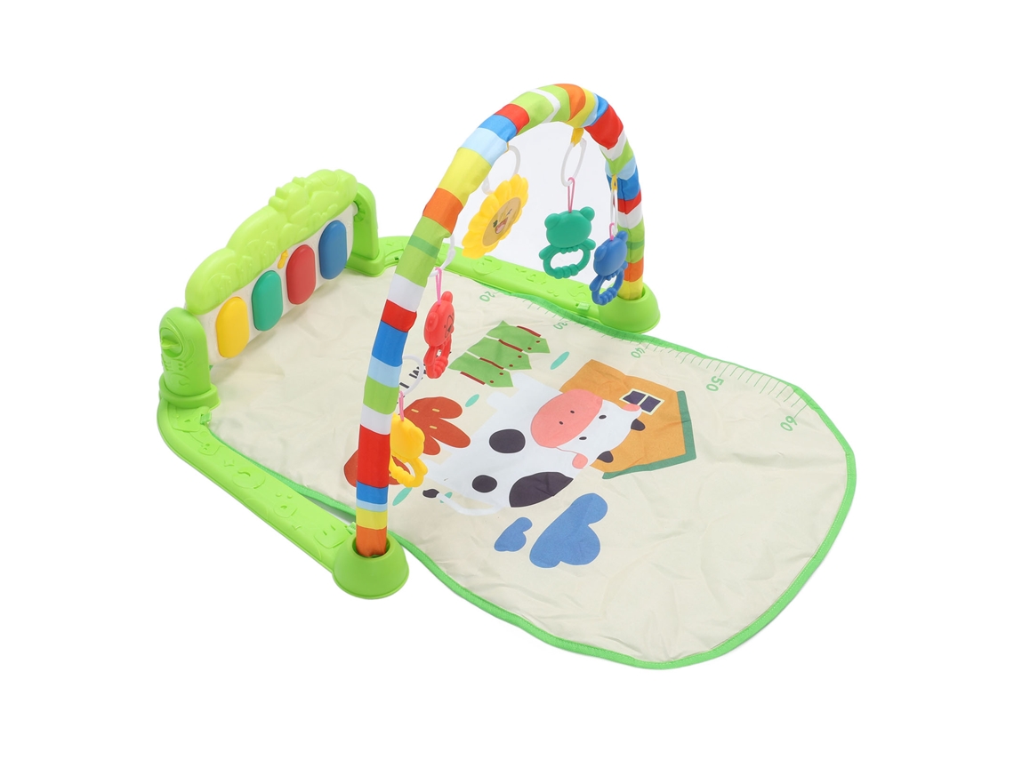 Colchón de gimnasio para bebés con piano y música, juego de patadas para bebés