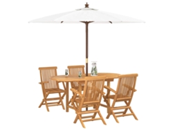 Maison Exclusive - Conjunto De Comedor De Jardín 5 Pcs Marrón