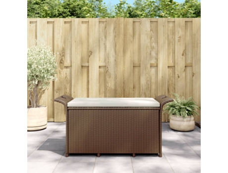 Banco De Jardín VIDAXL Marrón Poli Ratán (116x46x57 cm)
