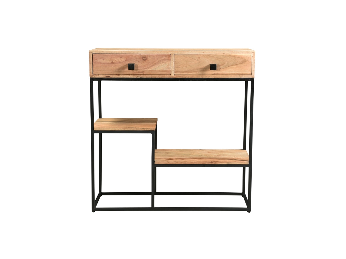 Consola 2 Cajones En Acacia Y Metal L80 Cm Grenelle MILIBOO